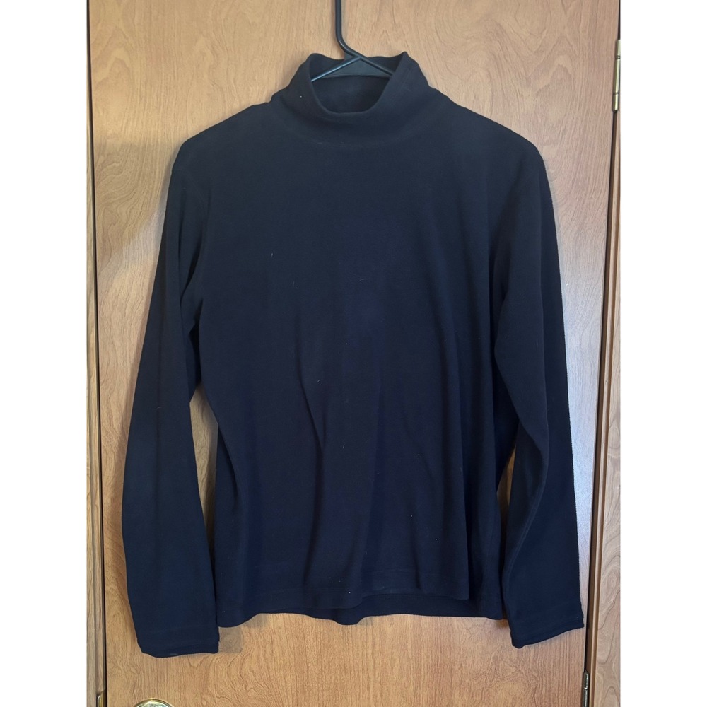 Vintage Columbia Womens Black Fleece Mock Neck Long Sleeve Top Size Large